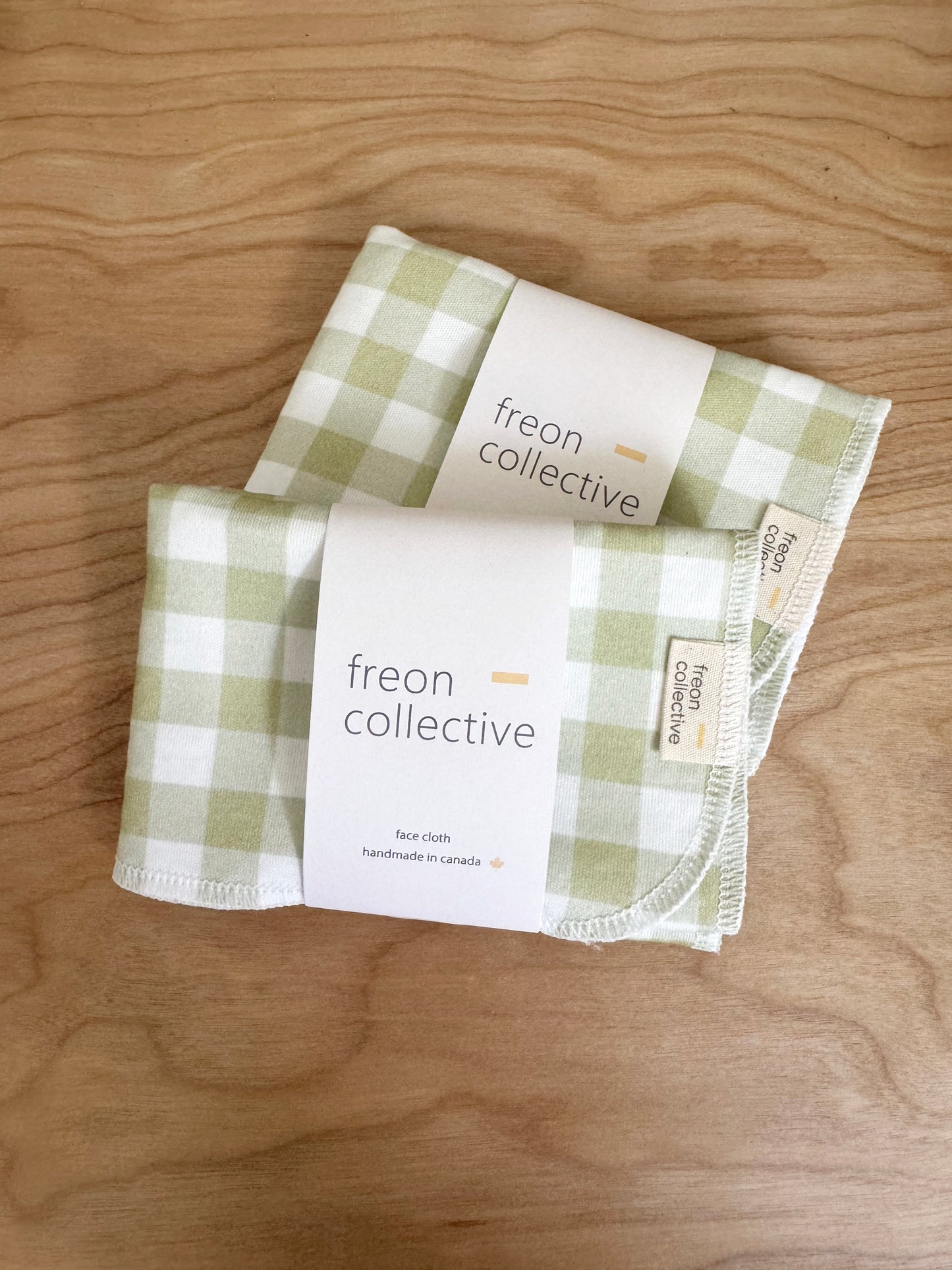 Face Cloth - Green Gingham