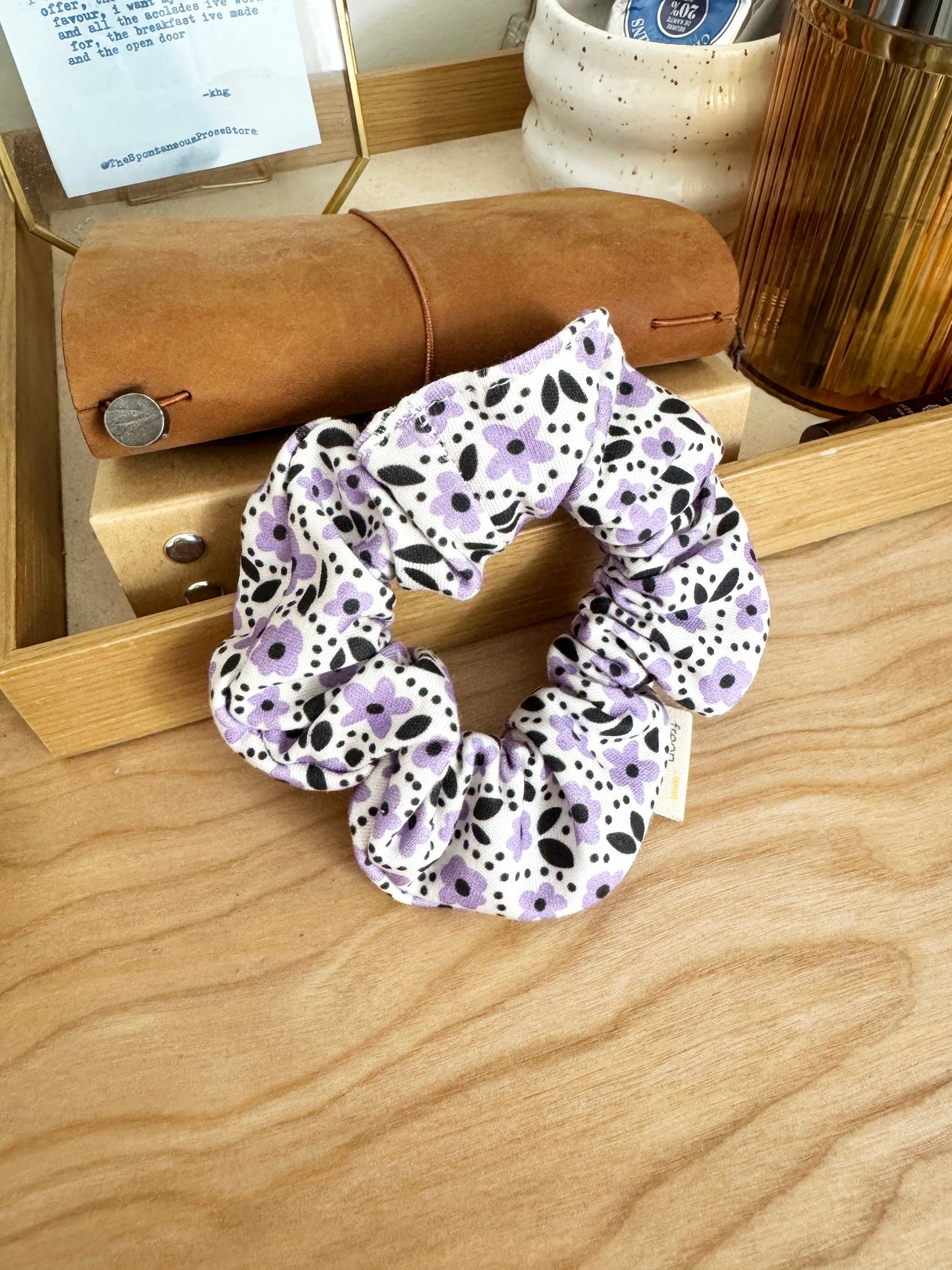 Hair Scrunchie - Purple Florals
