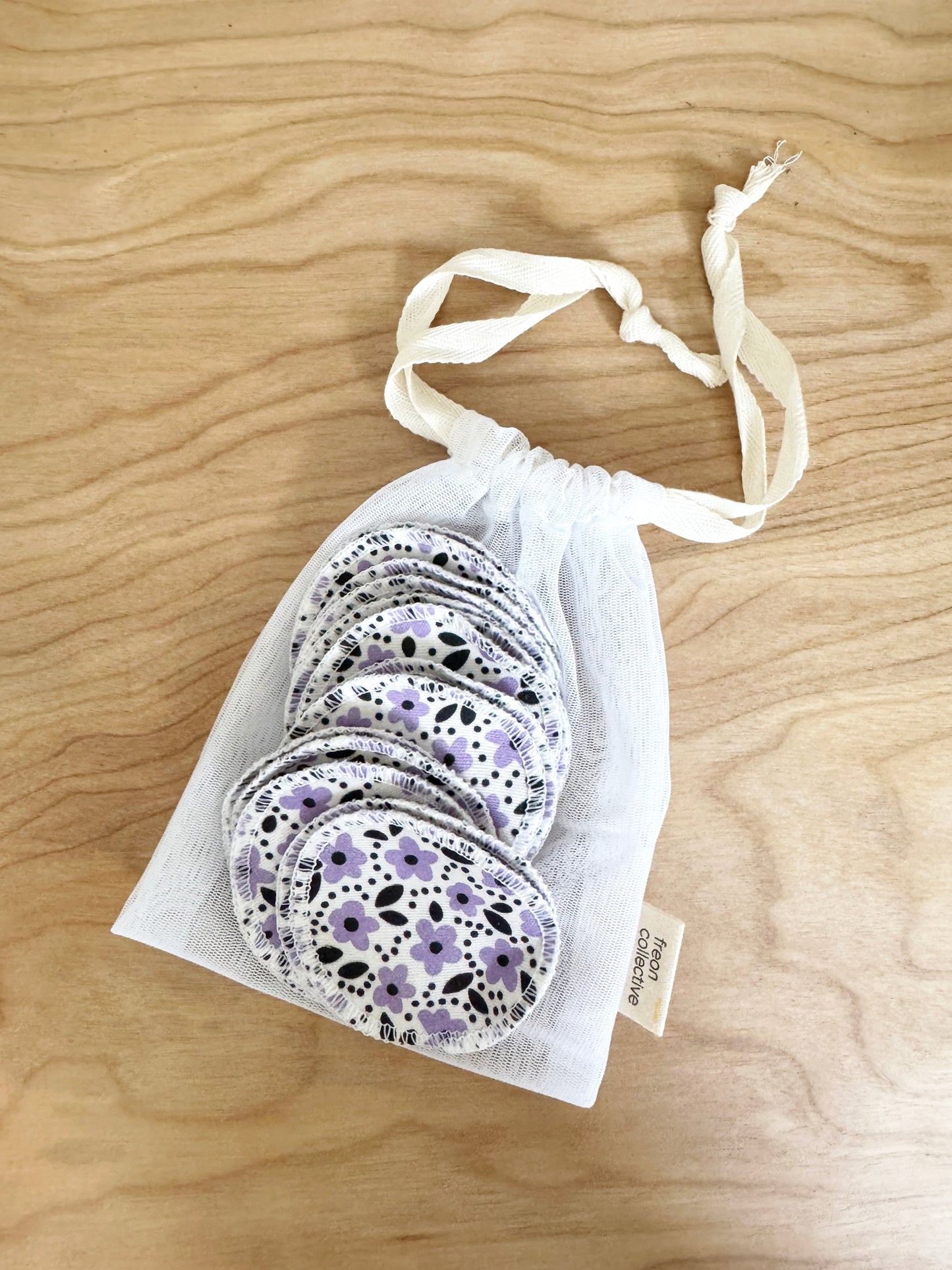 Cotton Rounds - Purple Florals