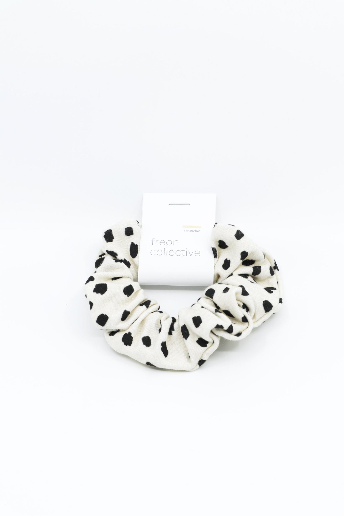 Hair Scrunchie - Cream Dots