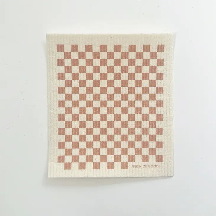 Swedish Sponge Cloth (Taupe Checkerboard)