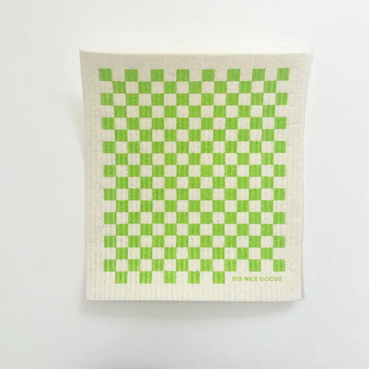 Swedish Sponge Cloth (Citron Checkerboard)