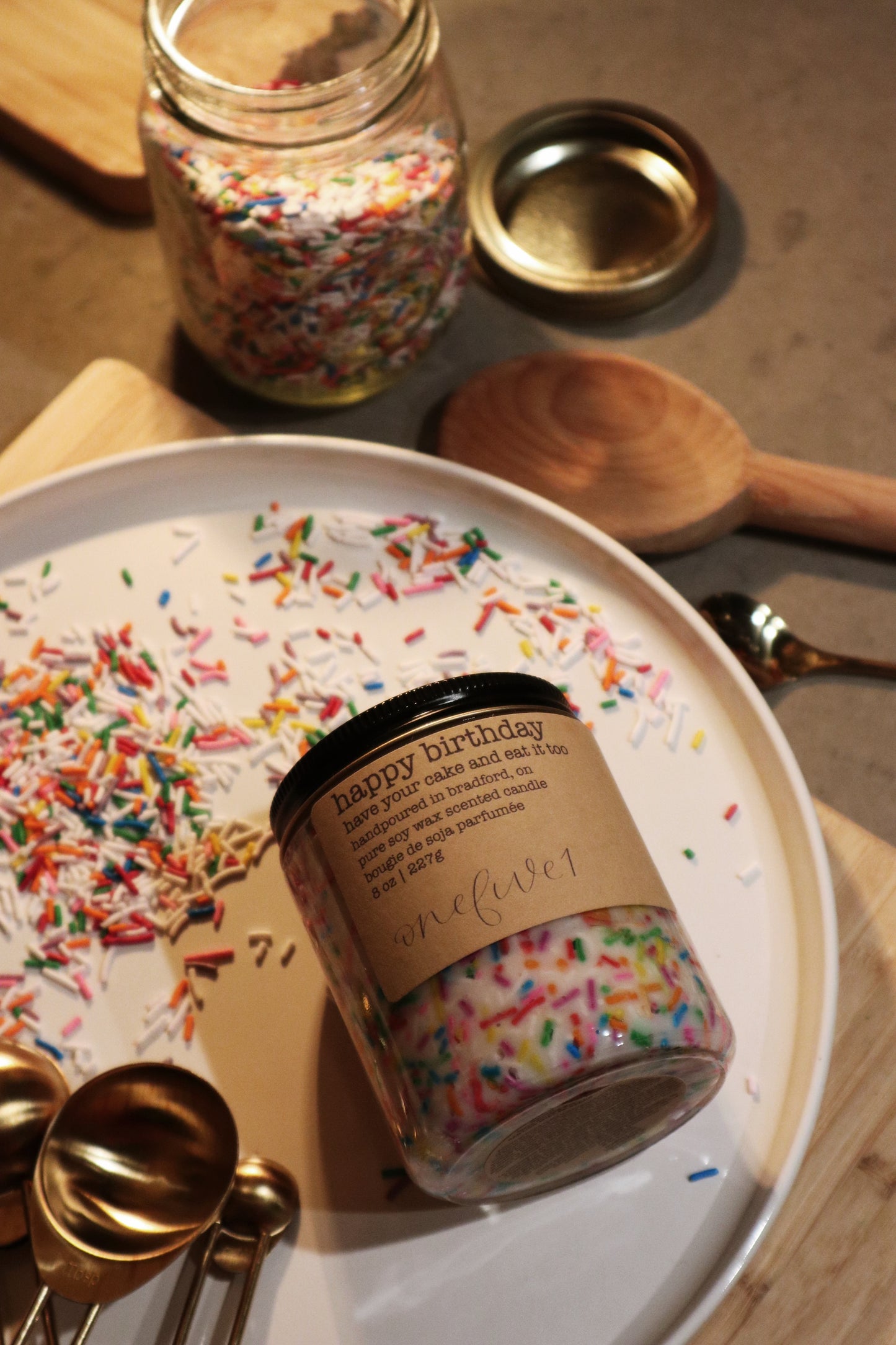 Happy Birthday Candle (Birthday Cake and Sprinkles)