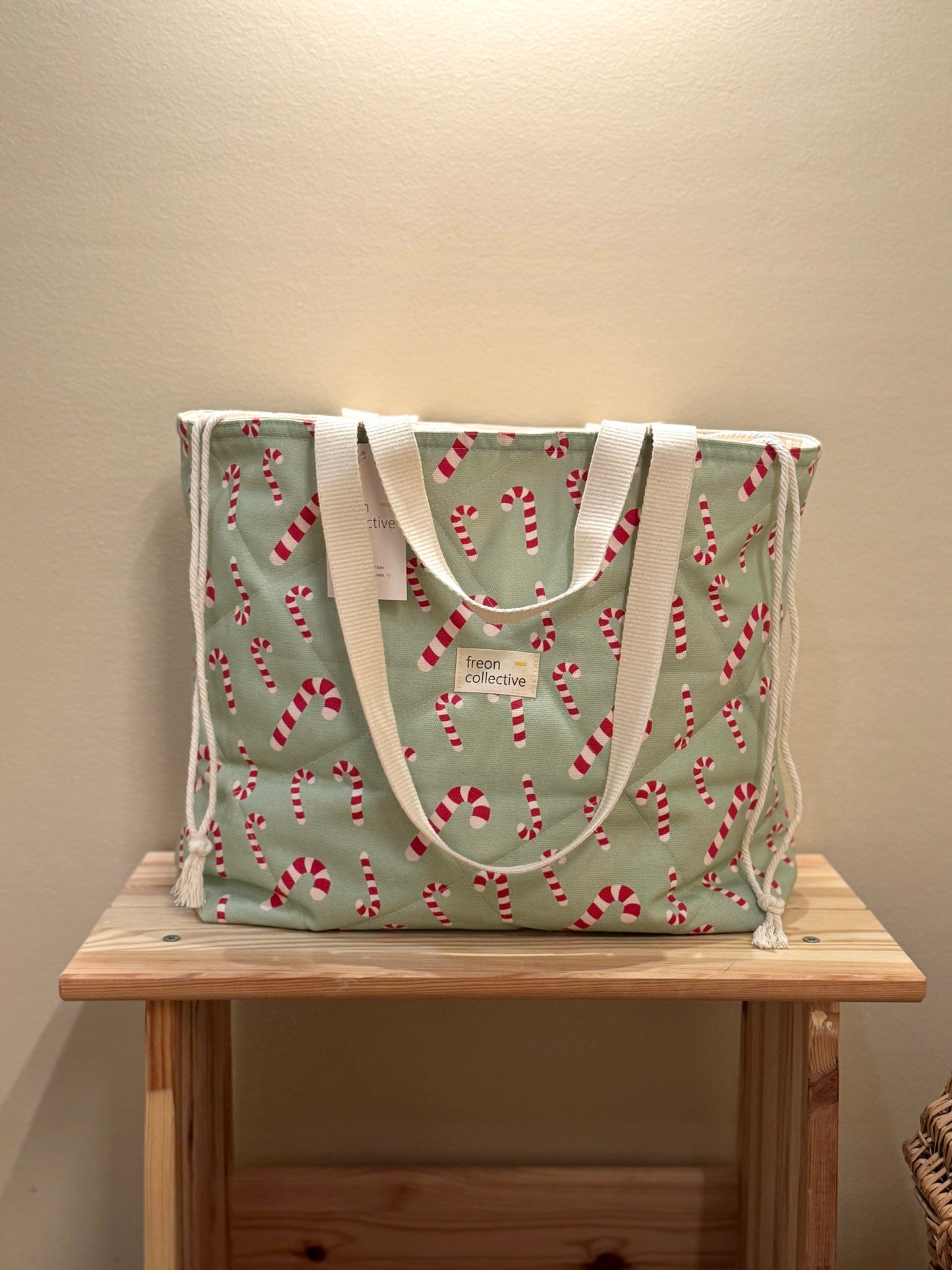 Quilted Tote - Candycane