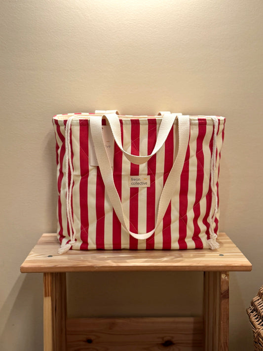 Quilted Tote - Candy Stripe