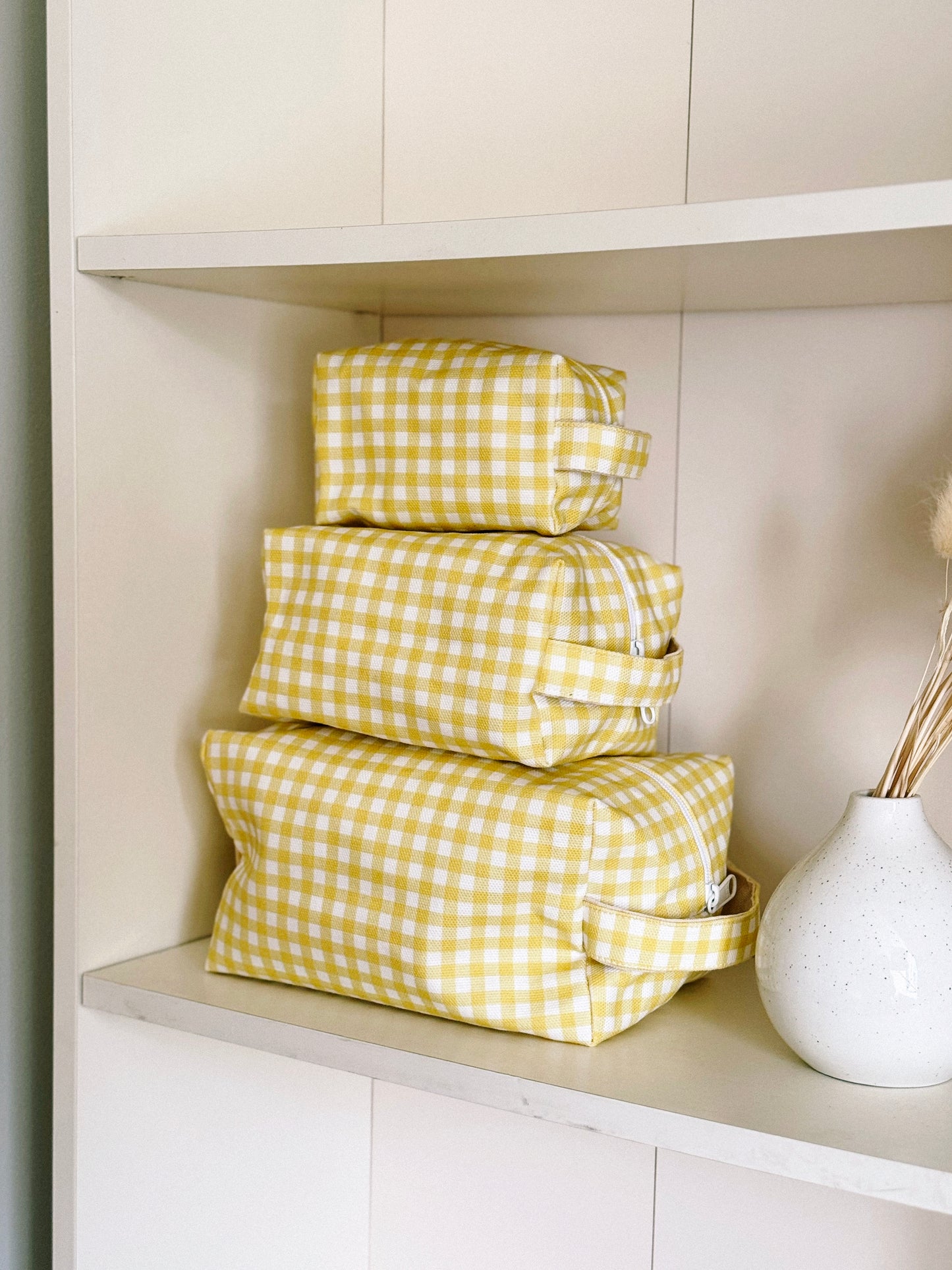 Makeup Bag - Yellow Gingham
