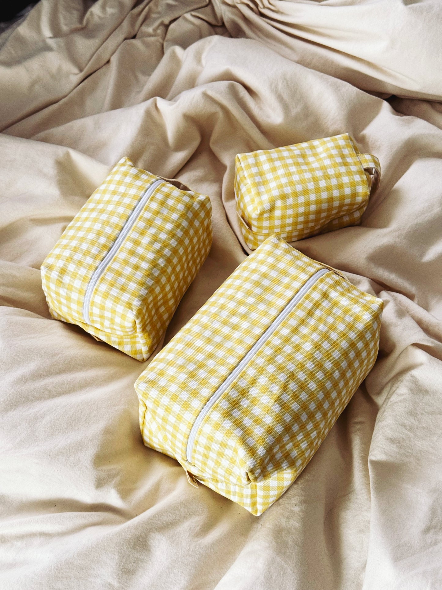 Makeup Bag - Yellow Gingham