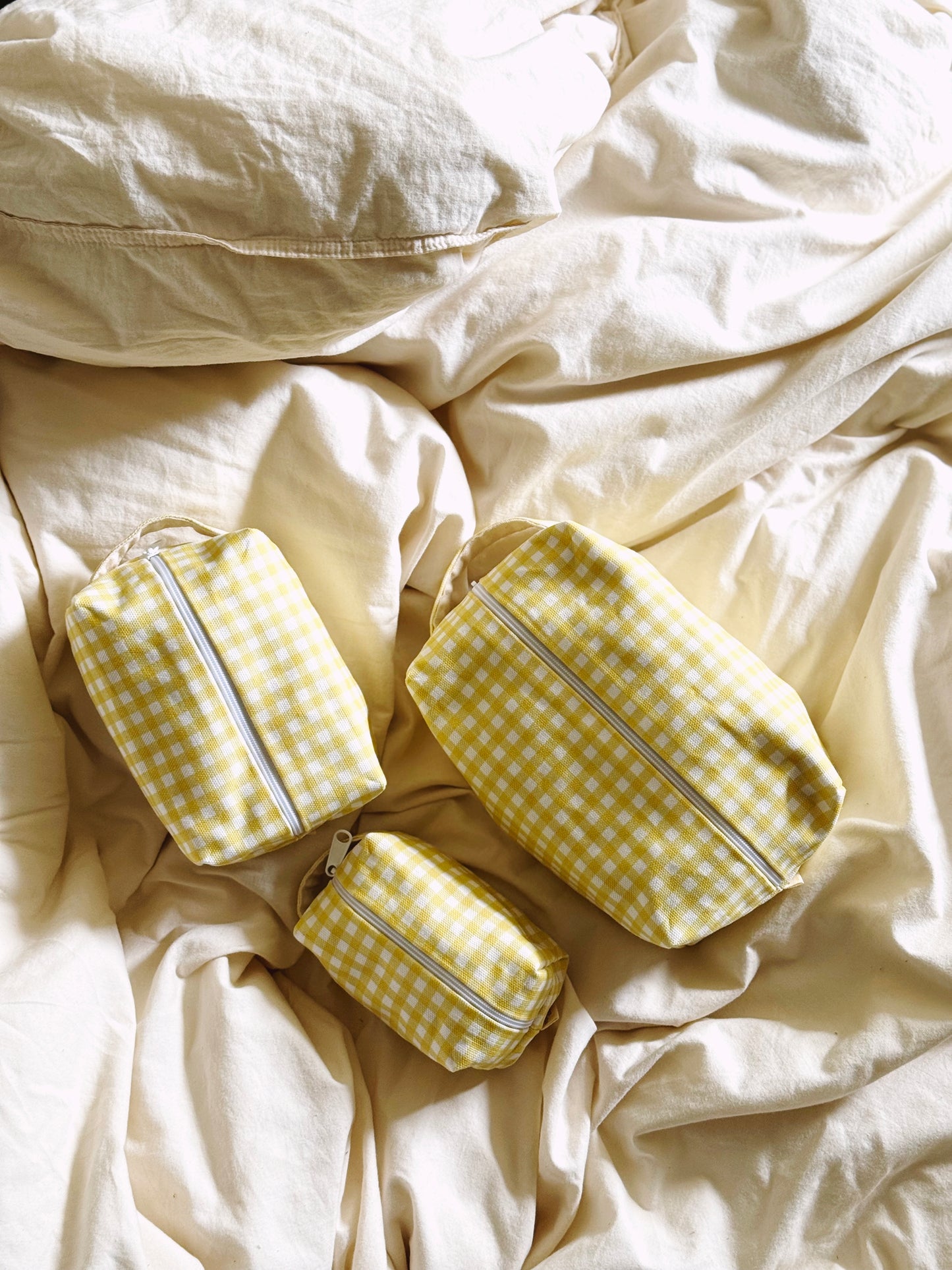 Makeup Bag - Yellow Gingham