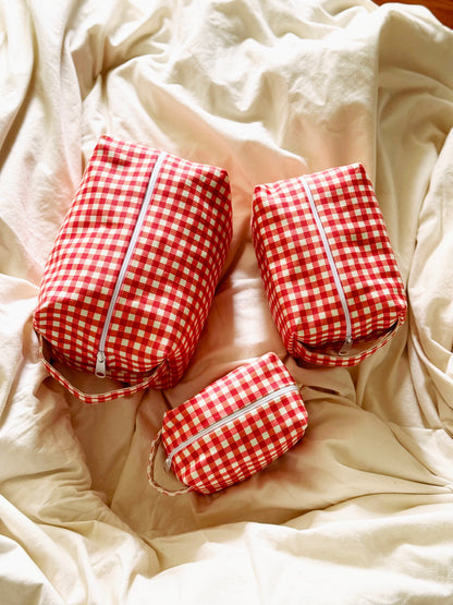 Makeup Bag - Red Gingham