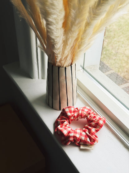 Hair Scrunchie - Red Gingham