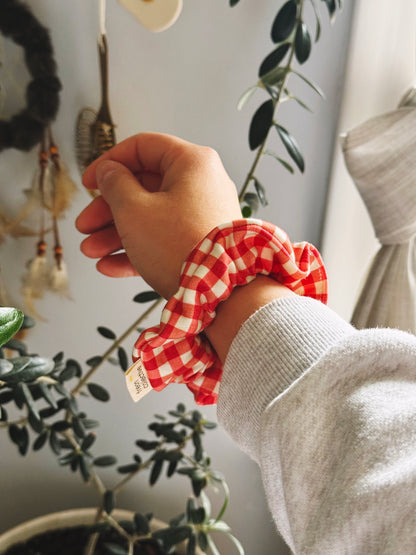 Hair Scrunchie - Red Gingham