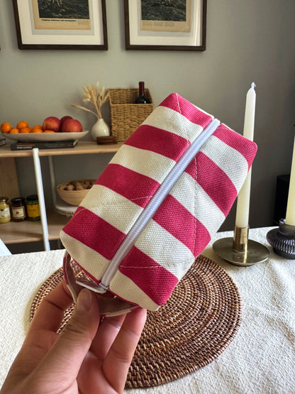 Makeup Bag - Candy Stripe (Quilted)