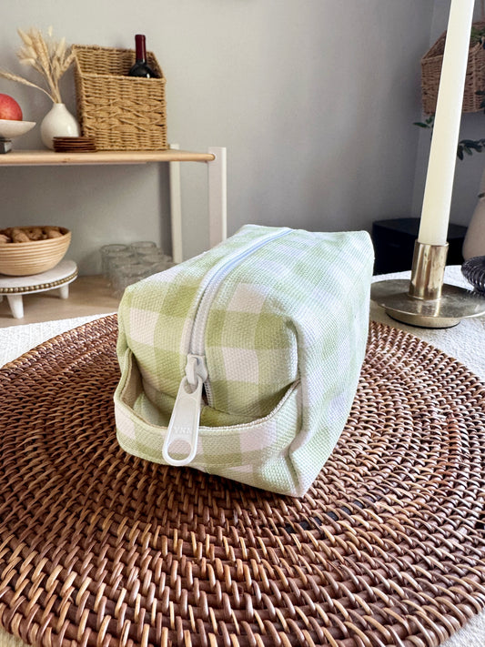 Makeup Bag - Green Gingham
