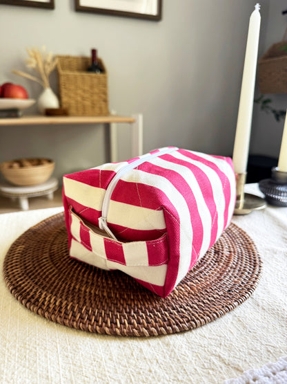 Makeup Bag - Candy Stripe (Quilted)