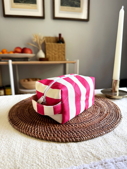 Makeup Bag - Candy Stripe (Quilted)