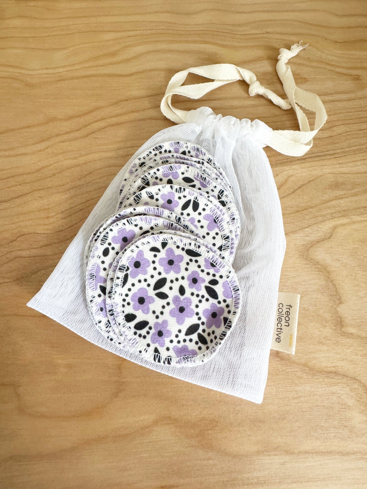 Cotton Rounds - Purple Florals