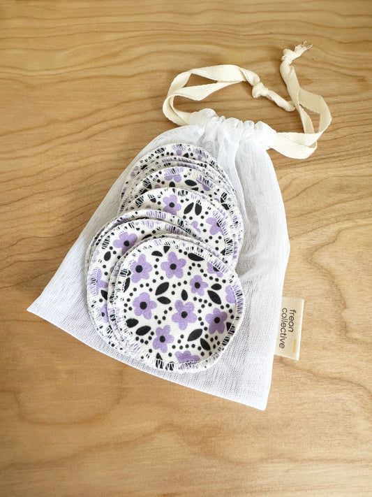 Cotton Rounds - Purple Florals