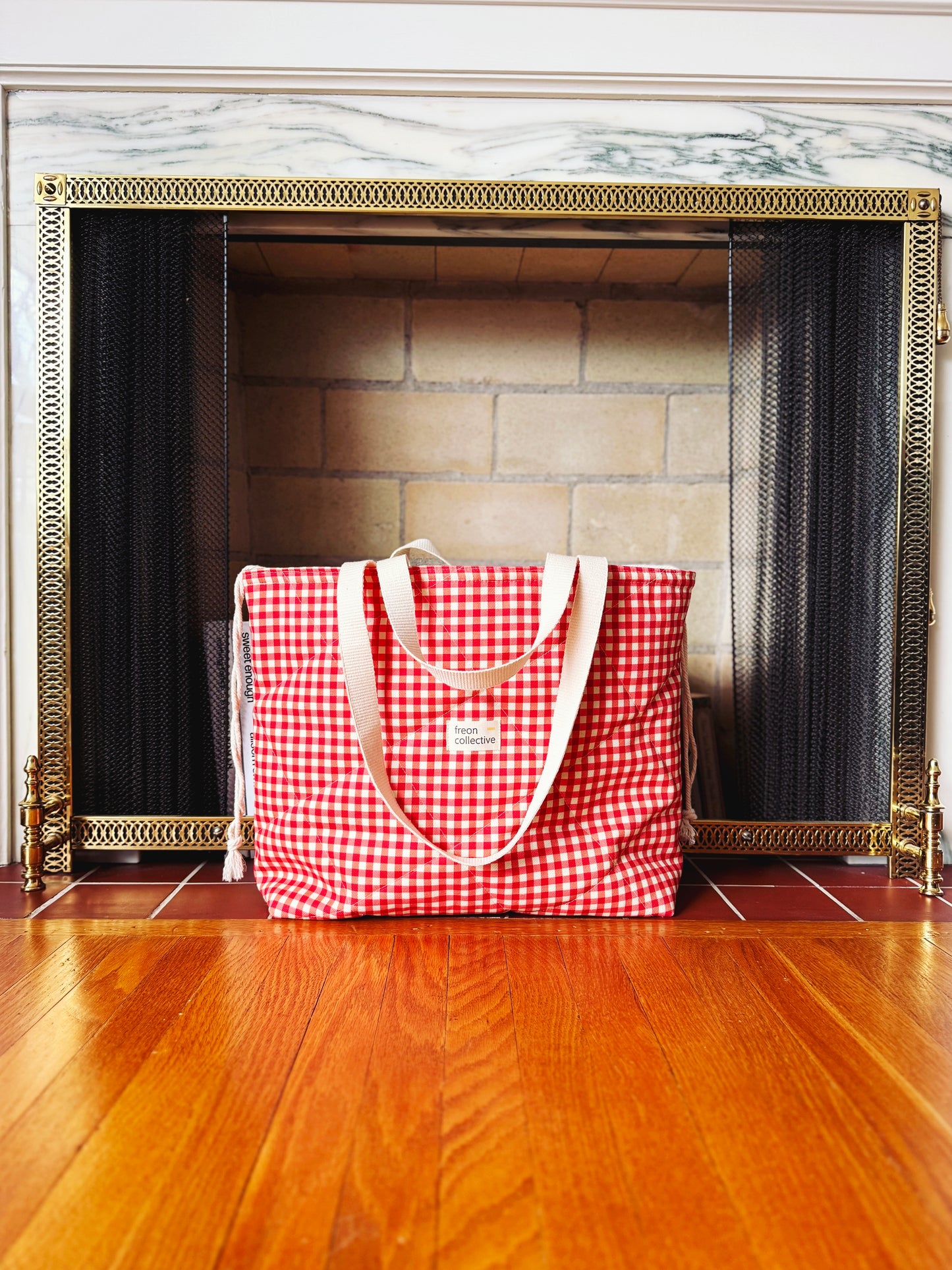 Quilted Tote - Red Gingham