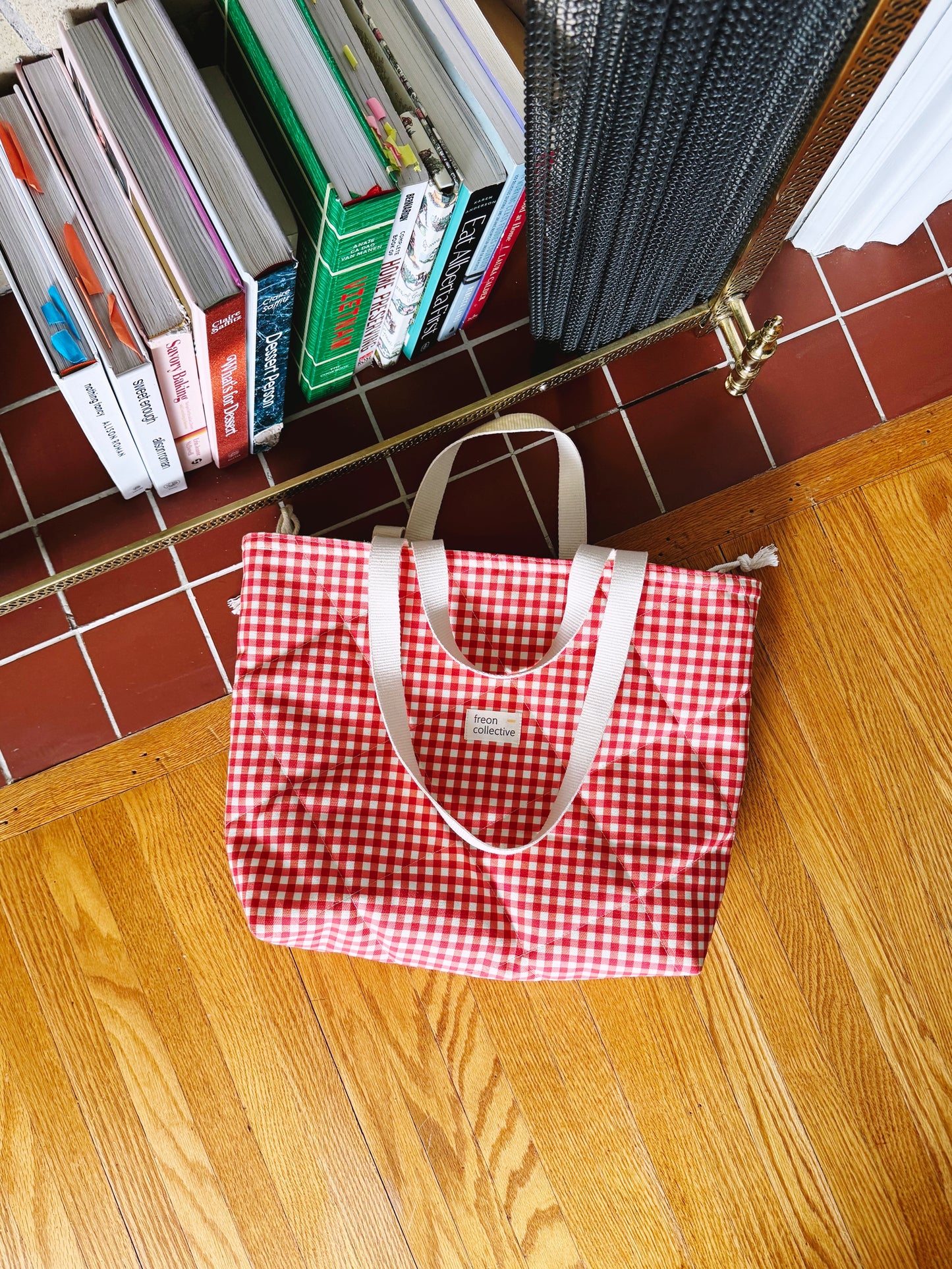 Quilted Tote - Red Gingham