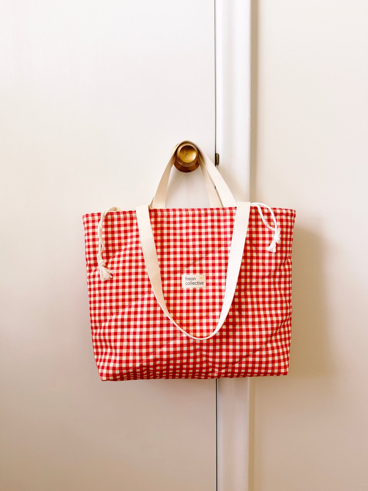 Quilted Tote - Red Gingham