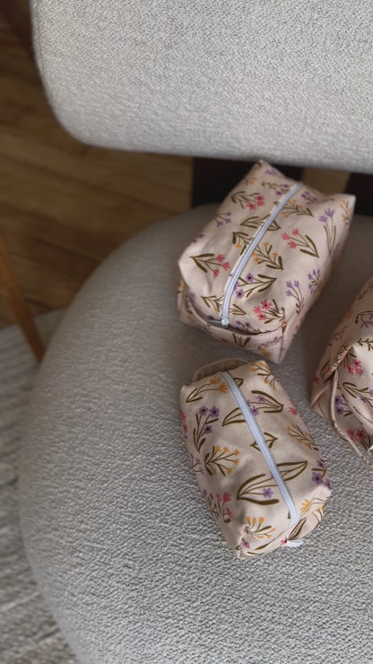 Makeup Bag - Cream Bouquets