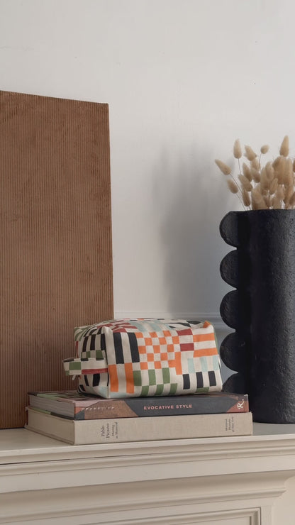 Makeup Bag - Multicolour Checker