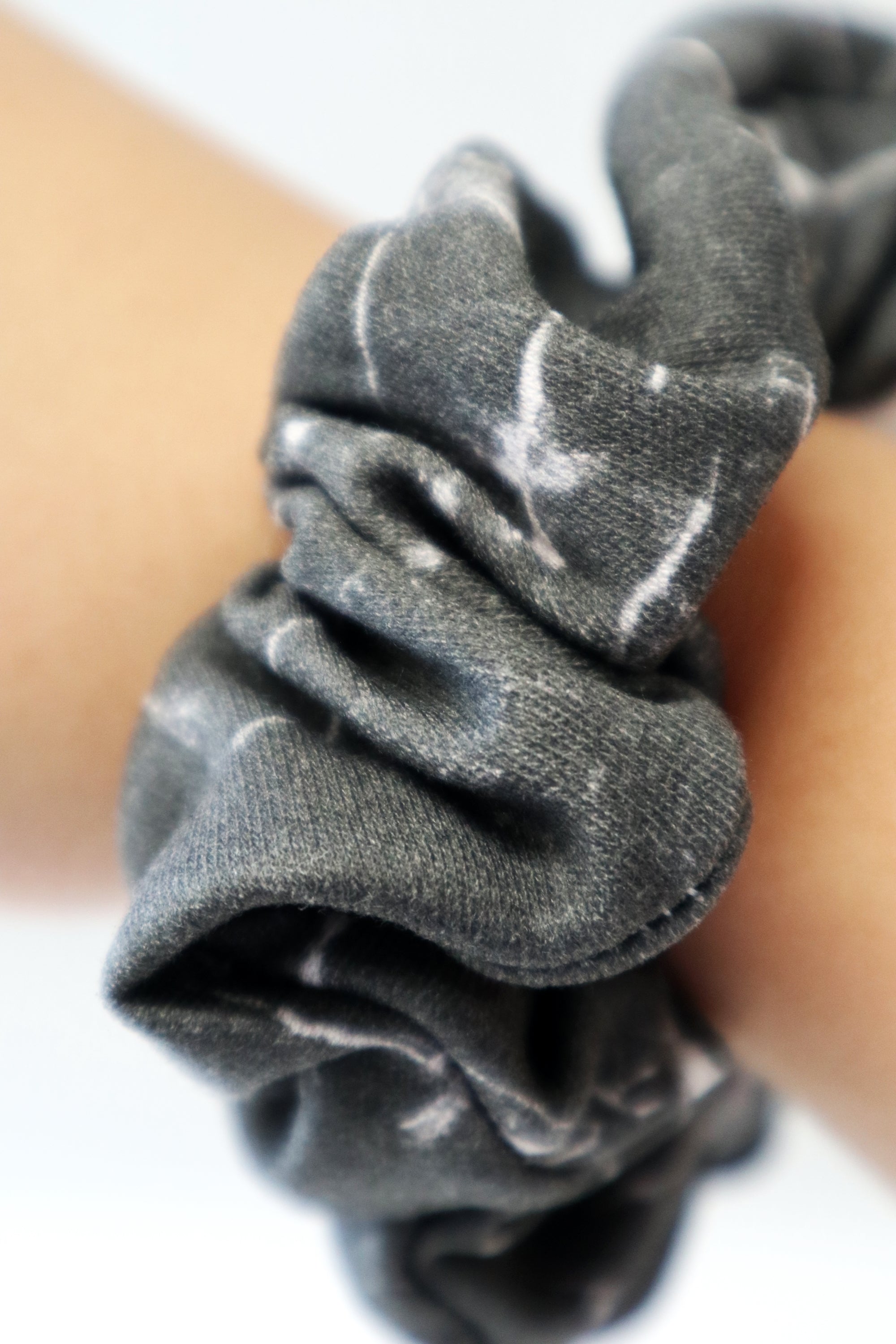 Hair Scrunchie - Black Marble