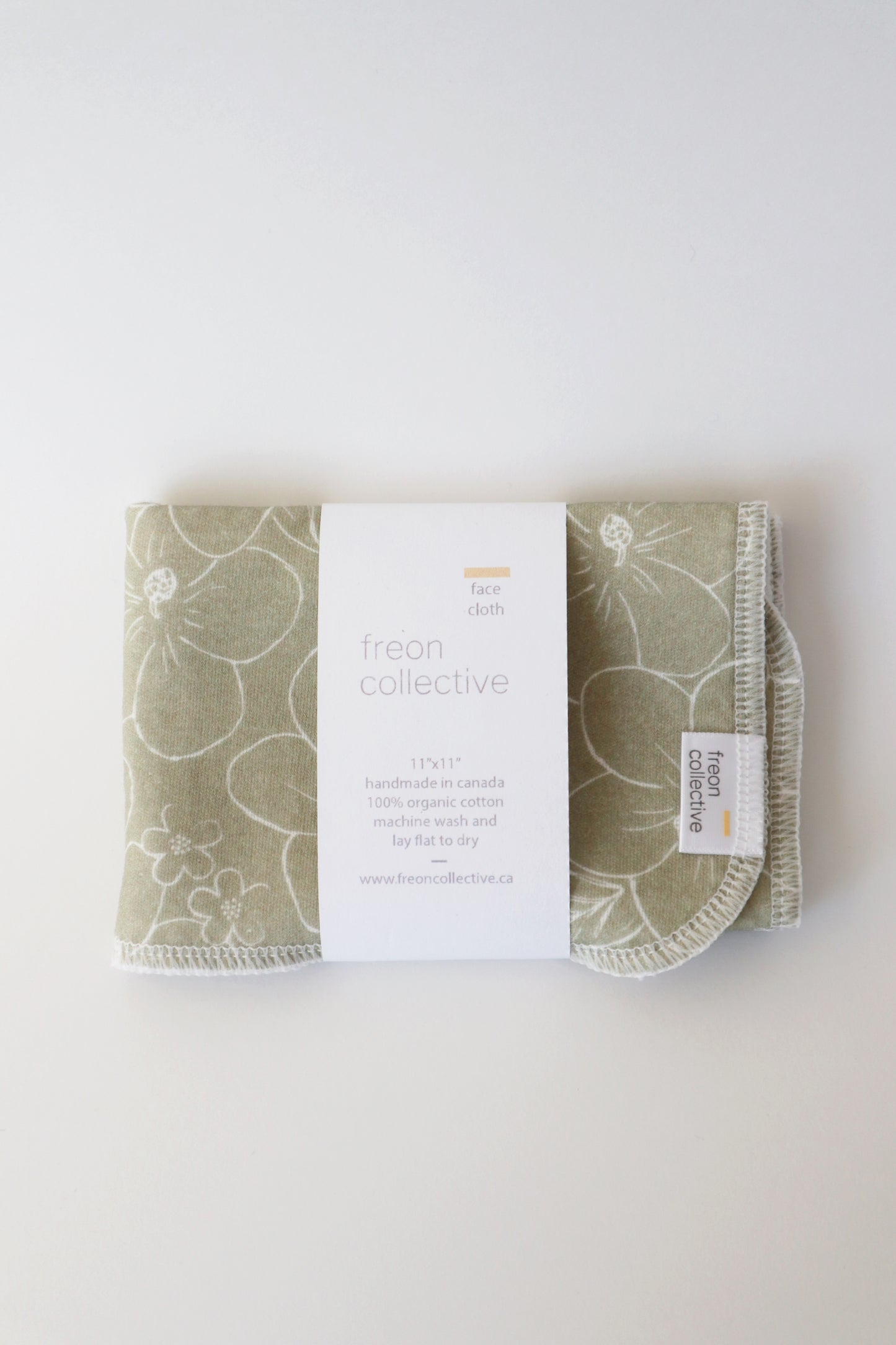 Face Cloth - Olive Florals