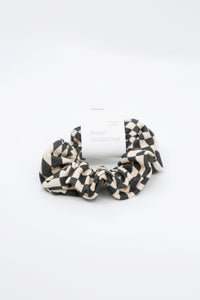 Hair Scrunchie - Black Checker