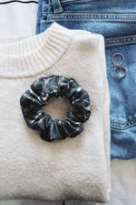 Load image into Gallery viewer, Hair Scrunchie - Black Marble
