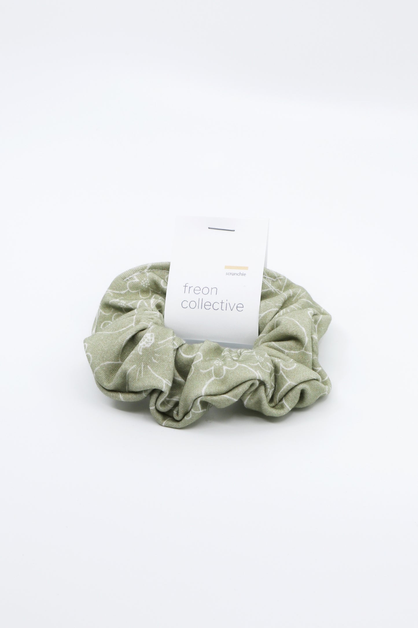 Hair Scrunchie - Olive Florals